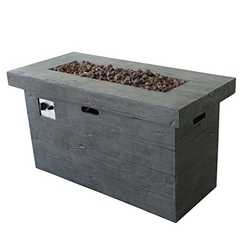Great Deal Furniture Crawford Outdoor Rectangular Fire Pit, Gray #TOP2