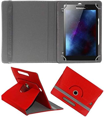 Hello Zone 360� Rotating 7� Inch Flip Case Cover Book Cover for Zync Z919 -Red