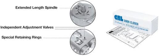 CRL CRL9172 Medium Duty 105 No Hold Open 3/4" Long Spindle Overhead Concealed Closer Body With Mounting Clips