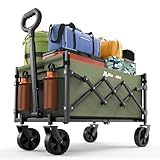 Carro plegable con ruedas, verde