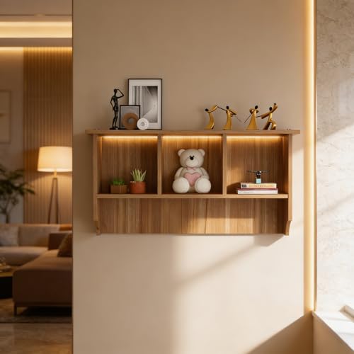 Image of Rio Multipurpose Modular Wall Racks /Shelves /Organiser /Decor Particle Board Wall Shelf (Number of Shelves - 4, Beige)