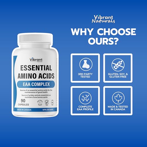 Vibrant Naturals VN-06 Essential Amino Acids - 1270Mg Blend Of All 9 Essential Aminos Eaa Supplement With Branch Chain Amino Acids thumb #4