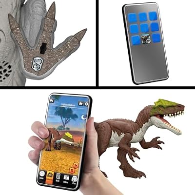 Mattel Jurassic World Rebirth Gigantic Thrashers Tyrannotitian Dinosaur Figure Toy, 2 Tail Activated Rampage Attacks, Digital Play