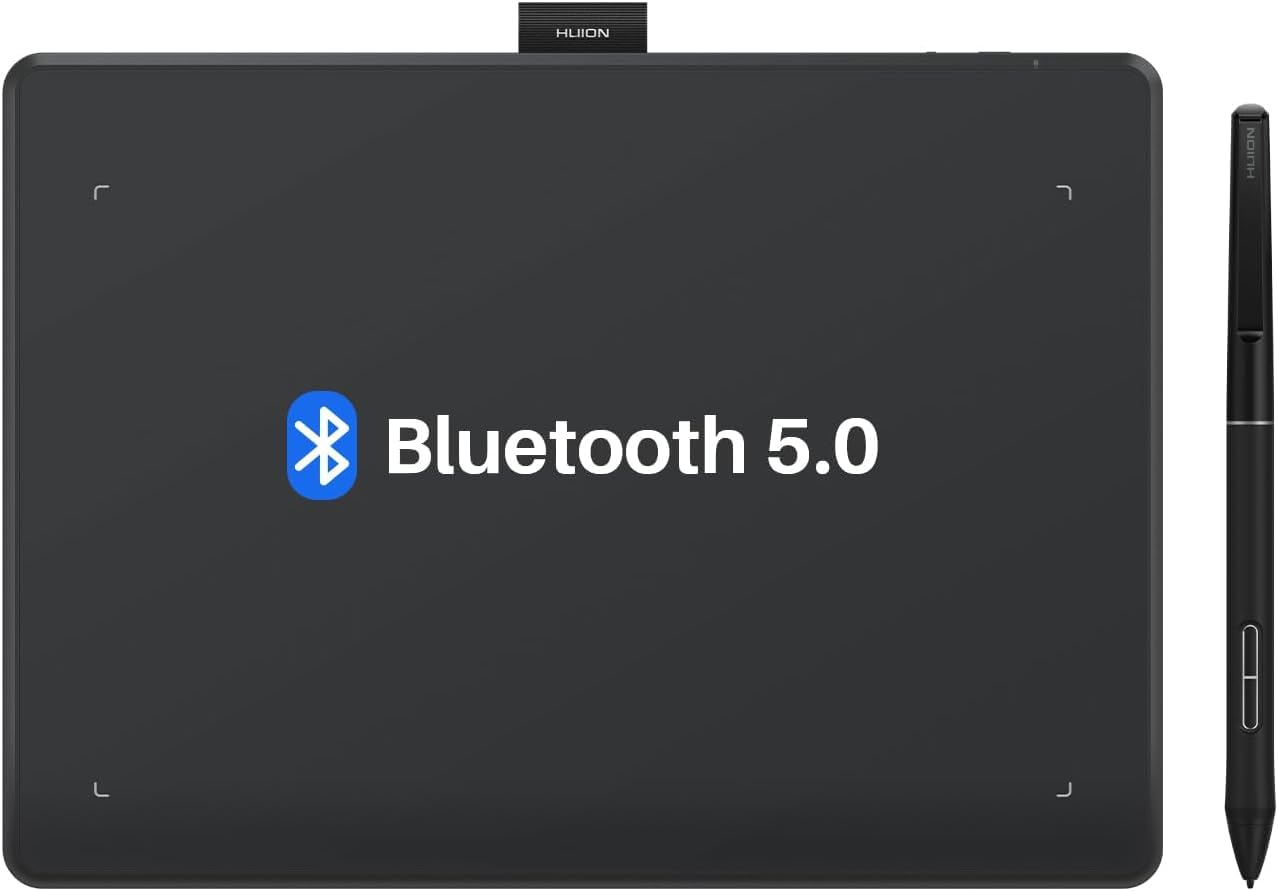 HUION Inspiroy Frego Samll Wireless Drawing Tablet, 6.3 x 3.9 inch Bluetooth Graphics Tablet, Portable for Design, Writing, Photo Editing, Teaching, Compatible with Windows, Mac, Android and Linux