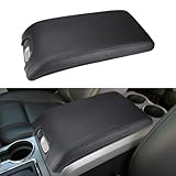 INTGET Center Console Armrest Cover for Ford F150 Accessories 2009 2010 2011 2012 2013 2014 Car Middle Lid Seat Cover Protector Elbow Cushion Pad (Black Stitches, 2009-2014)