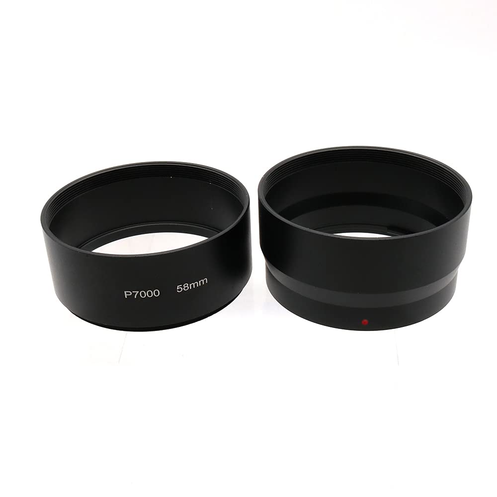 Tubo adaptador de lente de 58 mm, tubo adaptador de filtro para cámara Nikon Coolpix P7100, color negro