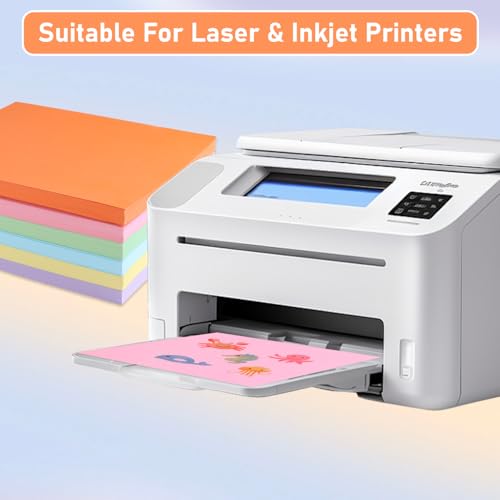 300 folhas de papel cartão colorido grosso a granel 21 x 29 cm, 6 cores, papel de construção para im