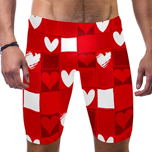 Bañador jammer de San Valentín con corazón rojo para hombre, mallas de natación cómodas 3XL