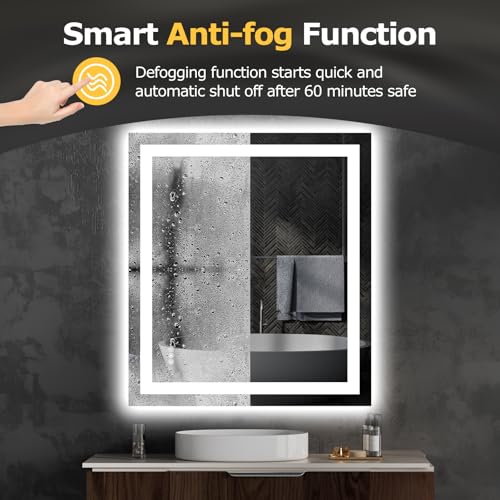 Image of Hivone 36 inchX32 inch LED Bathroom Mirror with Lights, UL Listed