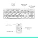 Logitech MK270 Wireless Keyboard and Mouse Combo for Windows, 2.4 GHz, 8 Multimedia Keys, PC, Laptop, Wireless Keyboard Compact Mouse Combo - White