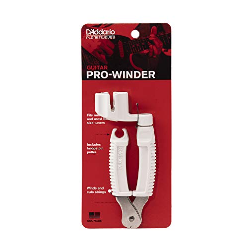 D'Addario Pro-Winder Guitar String Winder, Cutter & Bridge Pin Puller, All in One Guitar Restringing Tool, White by D'Addario - Image 7