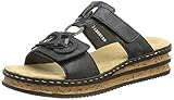modische Pantolette Rieker Damen 62936 Sandale, Blau, 41 EU