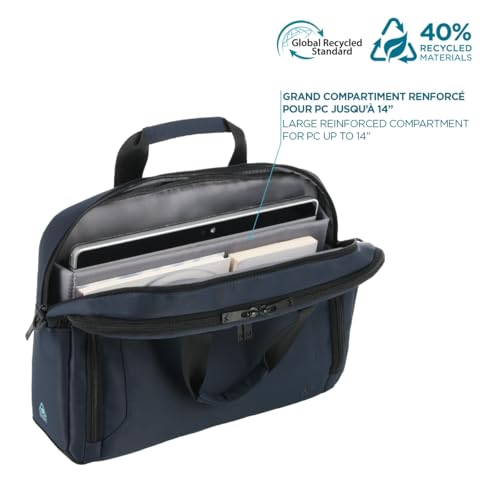 Sacoche ordinateur 11-14 pouces sac double toploading mallette PC recyclée