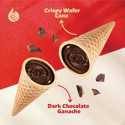 Filled Wafer Cones 1.5-Pound Pack - Mini Waffle Cone Snack - Dark Cocoa Cream