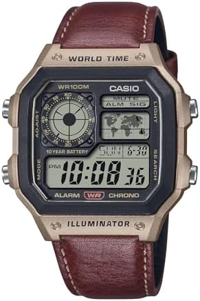 Casio Watch: Red AE-1200WHL-5AVDF