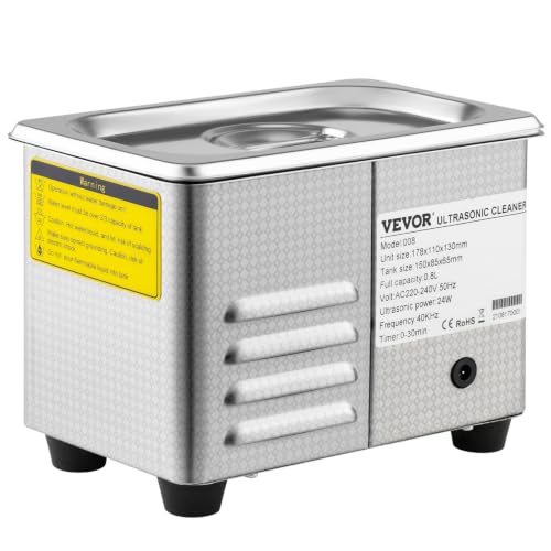 Miniatura 9 de Vevor Limpiador Ultrasónico Profesional De Acero Inoxidable 800ml, 35w, Máquina De Limpieza Potente Frecuencia De 40 Khz Con Pantalla Led Para Joyas, Reloj, Gafas