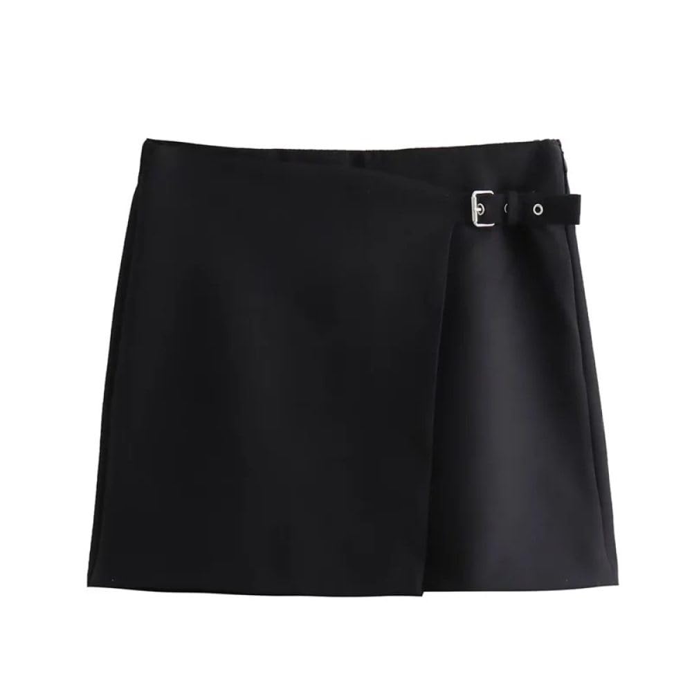 SWEPER Jupe Courte Femme - Mini Jupe Tricotée avec Perles Artificielles pour Femme, Décoration d'hiver, Élégante, Taille Élastique, Douce, Ligne A