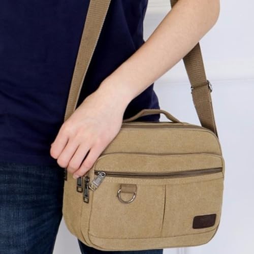 Bolso bandolera SHOWERORO ajustable de lona resistente estilo mochila casual para hombre 2