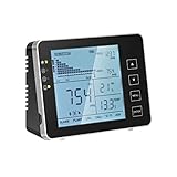 Vogvigo Kohlendioxid Tester für Mensch und Pflanze,CO2-Messgerät für Innenräume,Luftqualitätsmonitor CO2 für Temperatur und Relative Luftfeuchtigkeit Wandmontierbarer Schwarz