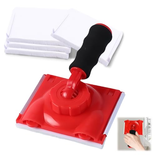 Paint Edge Trimmer Plus 4 Replace Pads, Paint Pad Applicator, Corner Walls and Ceilings Pad Painter, Edge Painting Tool with Painter's Pad Refills for Baseboards, Windows, Doors