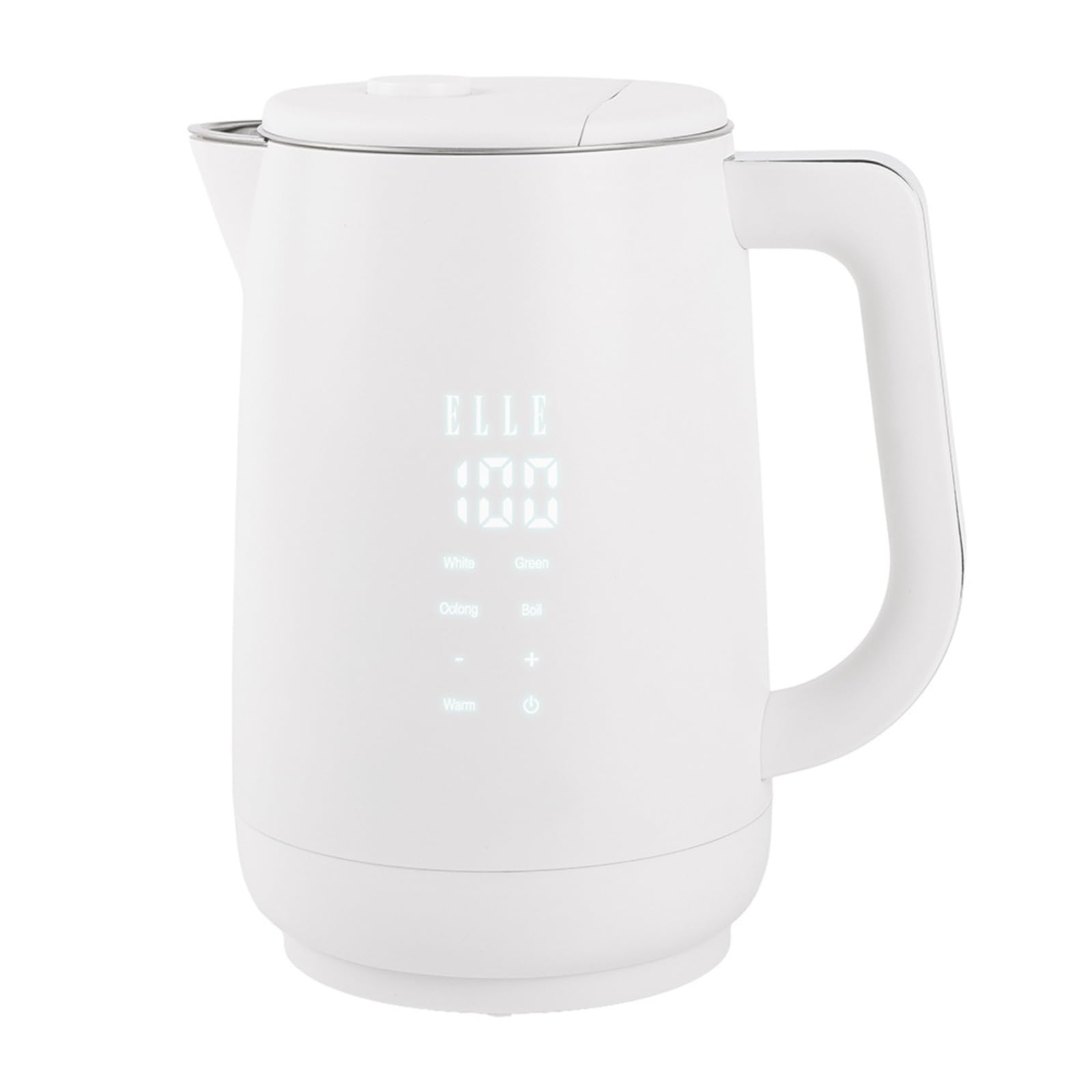 Photo 1 of ELLE 1.7L Electric Kettle with Smart Touch Display Preset Tea Programs Fast Heating Double Wall Stainless Steel Interior 1500W White