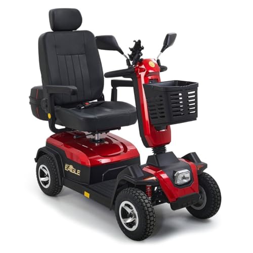Golden Technologies Eagle Heavy Duty All-Terrain Outdoor Mobility Scooter - 23 Mile Range - Red (Grey)