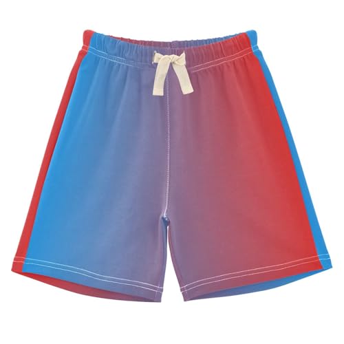 J JOYSAY Sky Blue Red Gradient Toddler Baby Boy Shorts Short Pants with Drawstring Elastic Waist Kids Shorts for 3T Toddler Kids