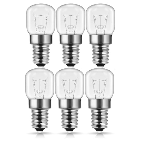 LAMARE Pack de 6 Bombillas - E14, 15W, 2700K Blanco Cálido - Regulables, Aptas para horno, Microondas, Lámparas de Sal