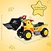 Giantex Ride On Bulldozer Truck for Kids, Excavator Digger Construction Vehicles, Pretend Play Sliding Tractor, w/ Multiple Sounds, Push Bucket, Low Seat, Anti-Skid Tires, Front Loader Ride-On Large