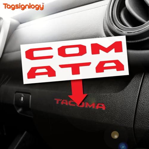 Image of (2 Sets) Prime Series UV Weatherproof Vinyl Decals for Glove Box Dashboard Letter Inserts Compatible fits Tacoma 2016-2023 (Gloss Red)