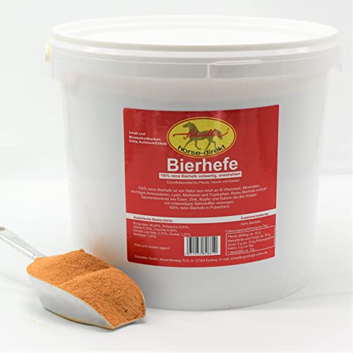 Scheidler horse-direkt Bierhefe 100%, Pulver - 3,5 kg - für Hunde, Katzen & Pferde - Futterergänzung für glänzendes Fell & schöne Haut - reich an B-Vitaminen, Mineralien & Spurenelementen Cover