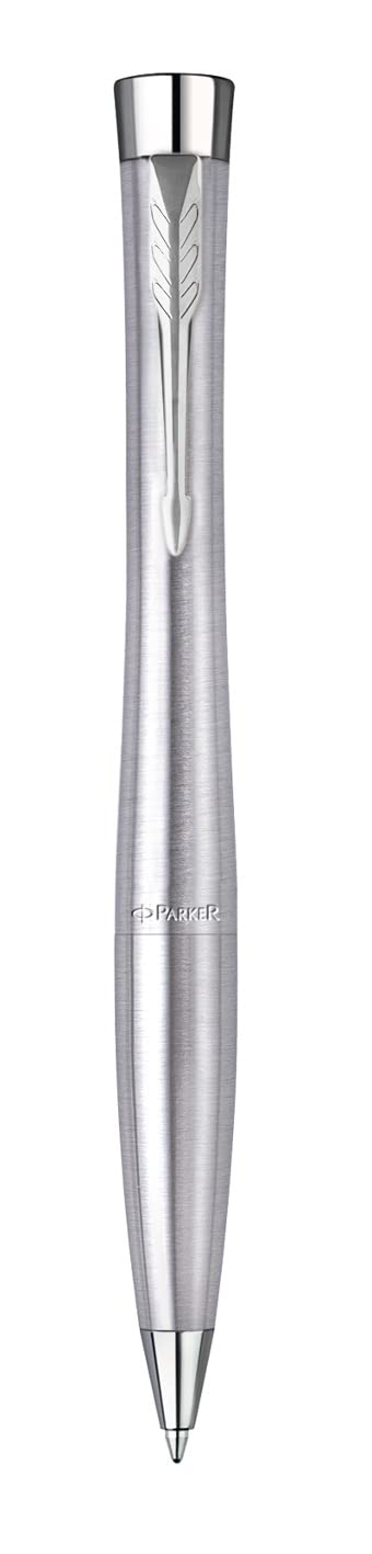 PARKER Urban Twist Bolígrafo con grabado, bolígrafo premium, caja de regalo, tinta azul, elegante, regalo personalizado, nombres, grabados, cumpleaños (Metro Metallic C.C.)