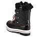 POLAR Womens Mid Padded Thermal Durable Rubber Sole Waterproof Winter Snow Faux Fur Boots - Black/Red - EU40/US9 - YC0637