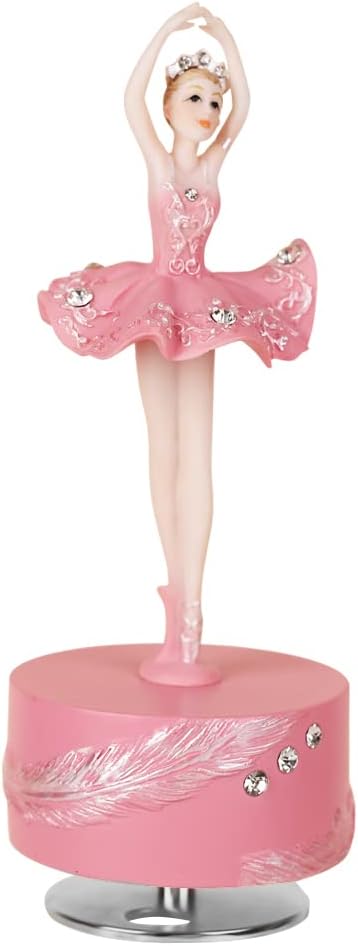 molchagar Ballerina Rotating Music Box Figurine,White and Pink Ballet Dancer Musical Box,Birthdaty for Girls Women Mom Daughter Granddaughter (Pink)
