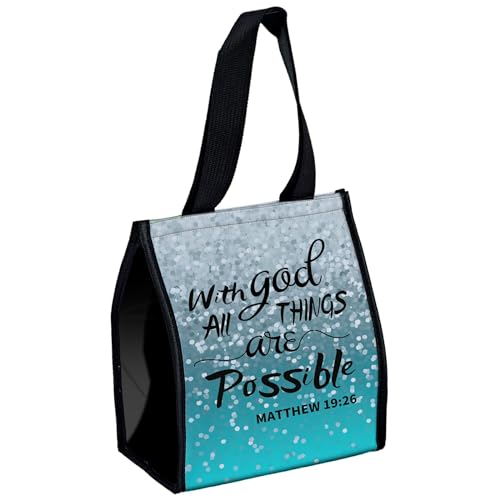 Lunch Bag Women, Large Insulated Lunch Box, Reusable Cooler Bags for Adult Men, Leakproof Lunch Tote Bags for Work Office Camping Picnic Beach, Christian Bible Verse