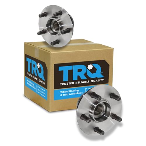 Image of TRQ Rear Wheel Bearing and Hub Assembly Set 2 Piece Compatible with 01-02 Chrysler PT Cruiser with Rear Drum Brakes 2002 PT Cruiser Disc Brakes Slotted Type Tone Ring 03-10
