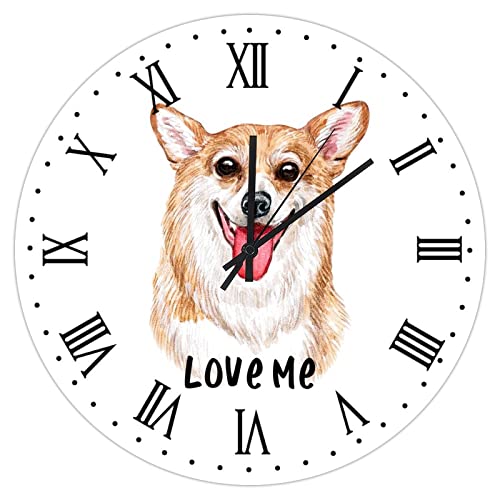 Horloge murale corgi en bois style rétro rustique 38cm - 2
