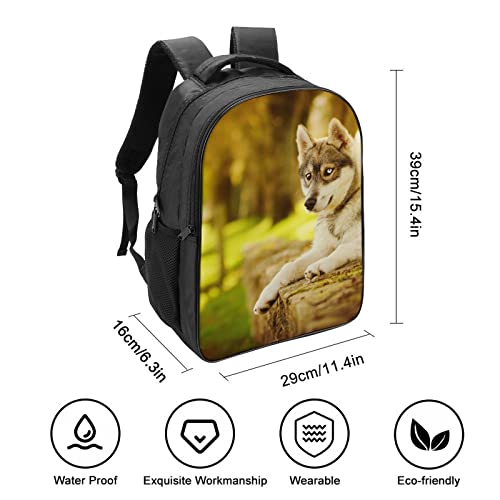 Mochila de moda para el colegio y excursiones con estampado husky 3D 2