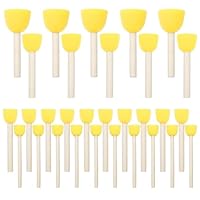 KALIONE 30 Stück Schwammstupf Pinsel Set, Holzgriff Runde schaumstoffpinsel Set, Schwämme Tupfpinsel Sets für DIY Malerei Keramik Werkzeuge Handwerk(4 Verschiedene Größen)