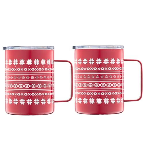 Cambridge EP113BLKPTCB2D 16 Oz White & Red Fair Isle