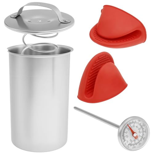 Guniata Fabricant de jambon avec thermomètre de cuisson et silicone de cuisine en acier inoxydable - Presse à viande réutilisable Deli pour viande Deli maison