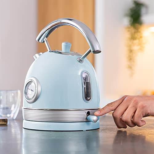 Cecotec Elektrischer Wasserkocher ThermoSense 420 Light Blue, 1,8L Kapazität, 2200W, Temperaturanzeige, 360° Basis, Edelstahl, Vintage-Stil, Blau, Automatische Abschaltung, BPA-frei 3