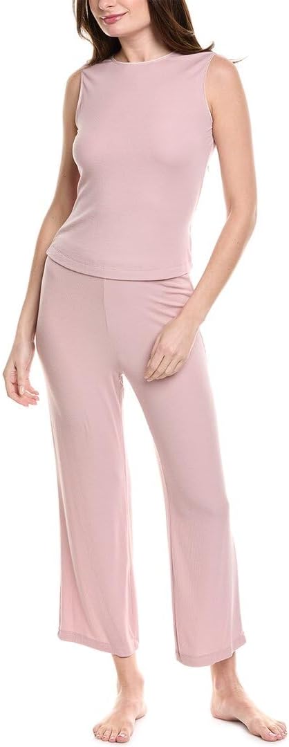 Natori Women's Rib Essentials Tank PJ Length: 21", Inseam: 40, Rosebud, Extra Large