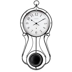 CLXEAST 20 Inch Black Metal Pendulum Wall Clock, Large Schoolhouse Regulator Wall Clocks for Living photo CLXEAST 20 Inch Black Metal Pendulum Wall Clock, Large Schoolhouse Regulator Wall Clocks for Living