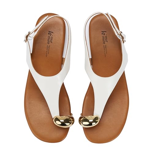 LE MURMURE Womens Toe Ring Strappy Sandals – Square Toe