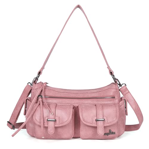 Image of Angel Kiss Hobo Purses for Women Crossbody Shoulder Bag Ladies Multi Pocket Handbags with Adjustable Shoulder Strap | Soft Vegan Leather