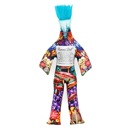 Dammit Doll - Limited Edition Fantastic Fungi Doll - Mushrooms - Turquoise Hair - Stress Relief, Gag Gift, 12'' x 4'' (FFUN)