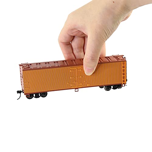Evemodel C8747 1pc HO Scale 1:87 40' Wood Side Reefer 40ft Boxcar Model Railway Wagon (Yellow)