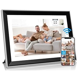 Digital Picture Frame WiFi 10.1 Inch Smart Digital Photo Frames with 1280×800 HD IPS Touch Screen Electronic Picture Frame Built in 16GB Share Photos Video via App, Auto-Rotate (32GB Card Include)