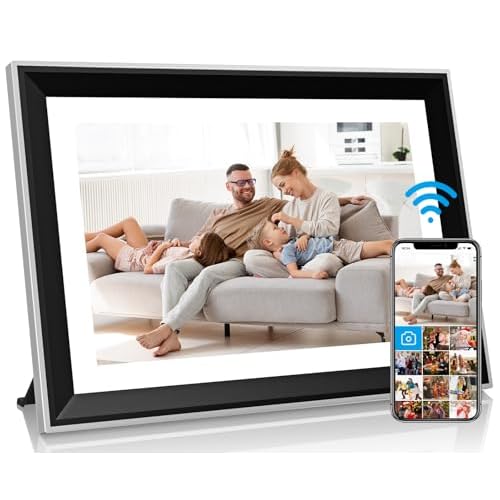 Digital Picture Frame WiFi 10.1 Inch Smart Digital Photo Frames with 1280×800 HD IPS Touch Screen Electronic Picture Frame Built in 16GB Share Photos Video via App, Auto-Rotate (32GB Card Include)